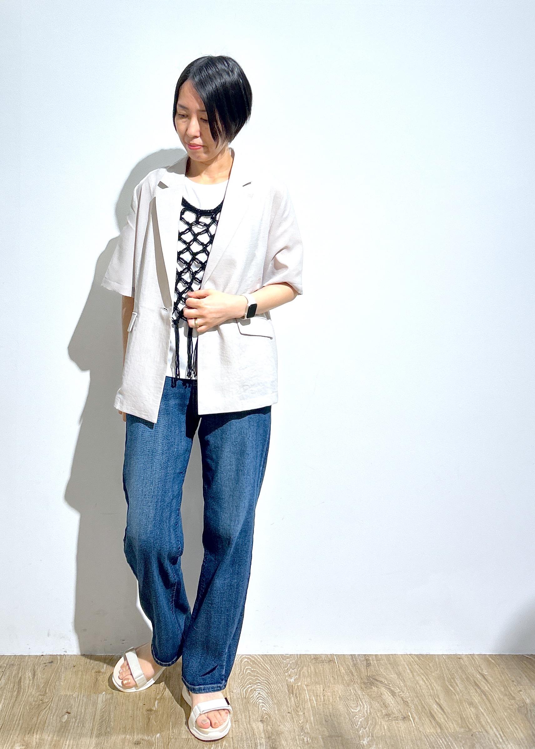 ROPE' PICNICの【接触冷感・UVカット・速乾】【リネンライク・シリーズ】シアーハーフスリーブジャケット/セットアップを使ったコーディネートを紹介します。｜Rakuten Fashion(楽天ファッション／旧楽天ブランドアベニュー)6028777