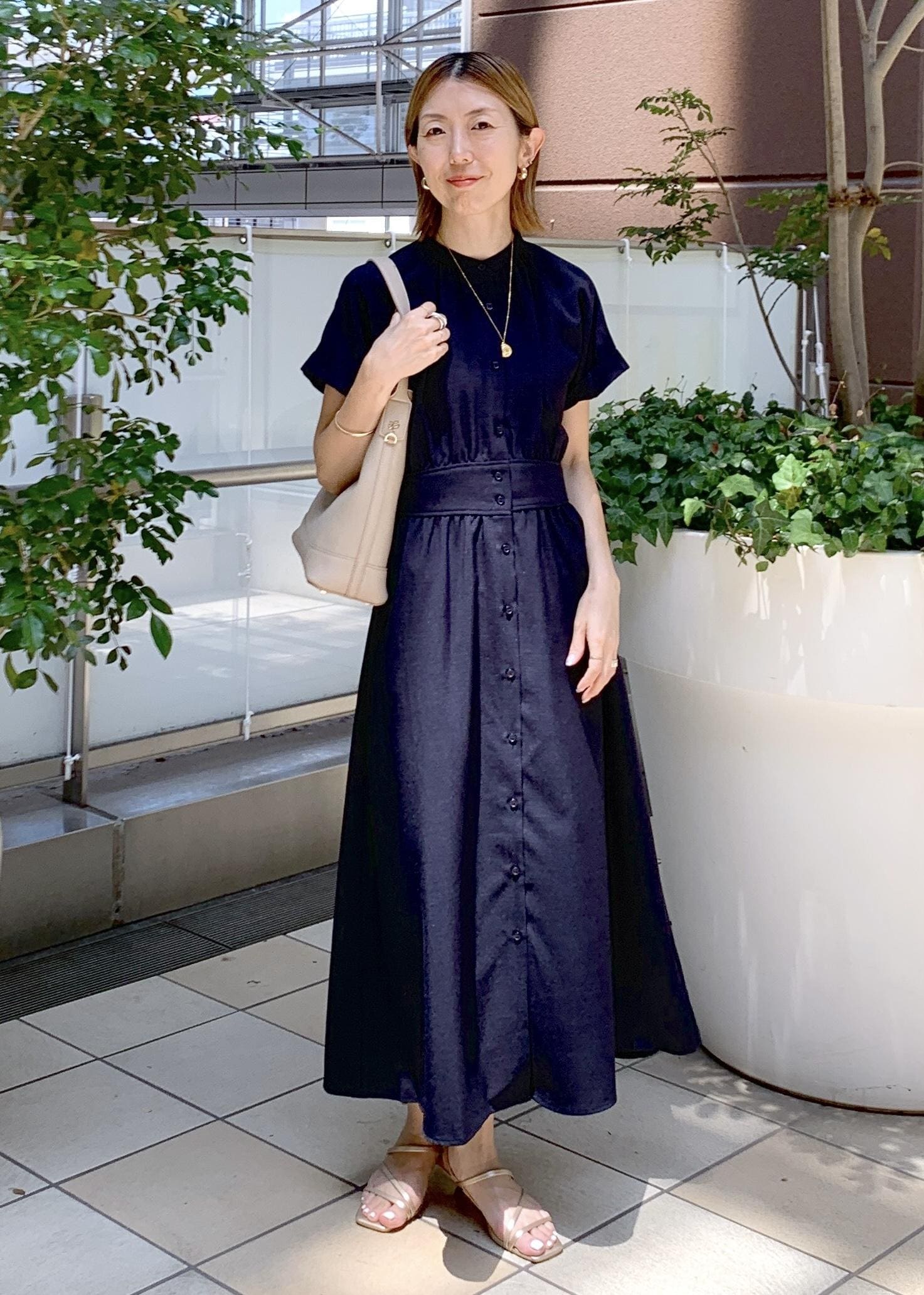 ROPE' PICNICのフレンチドルマンワンピースを使ったコーディネートを紹介します。｜Rakuten Fashion(楽天ファッション／旧楽天ブランドアベニュー)6028862