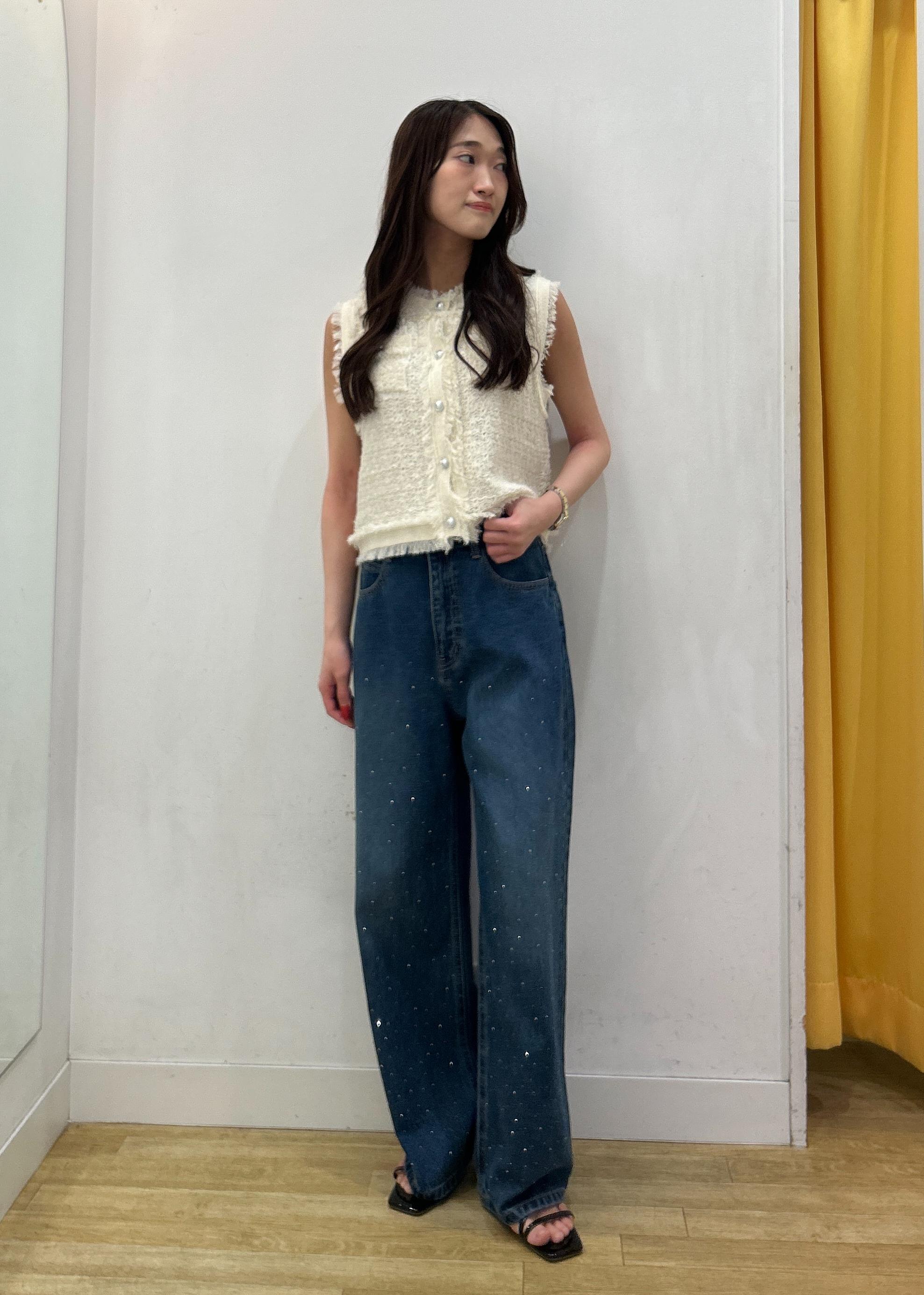 ROPE' PICNICの【WEB限定カラー】【サマー・ツイード】着丈が選べるジレベスト/スリーブレスカーディガンを使ったコーディネートを紹介します。｜Rakuten Fashion(楽天ファッション／旧楽天ブランドアベニュー)6028876