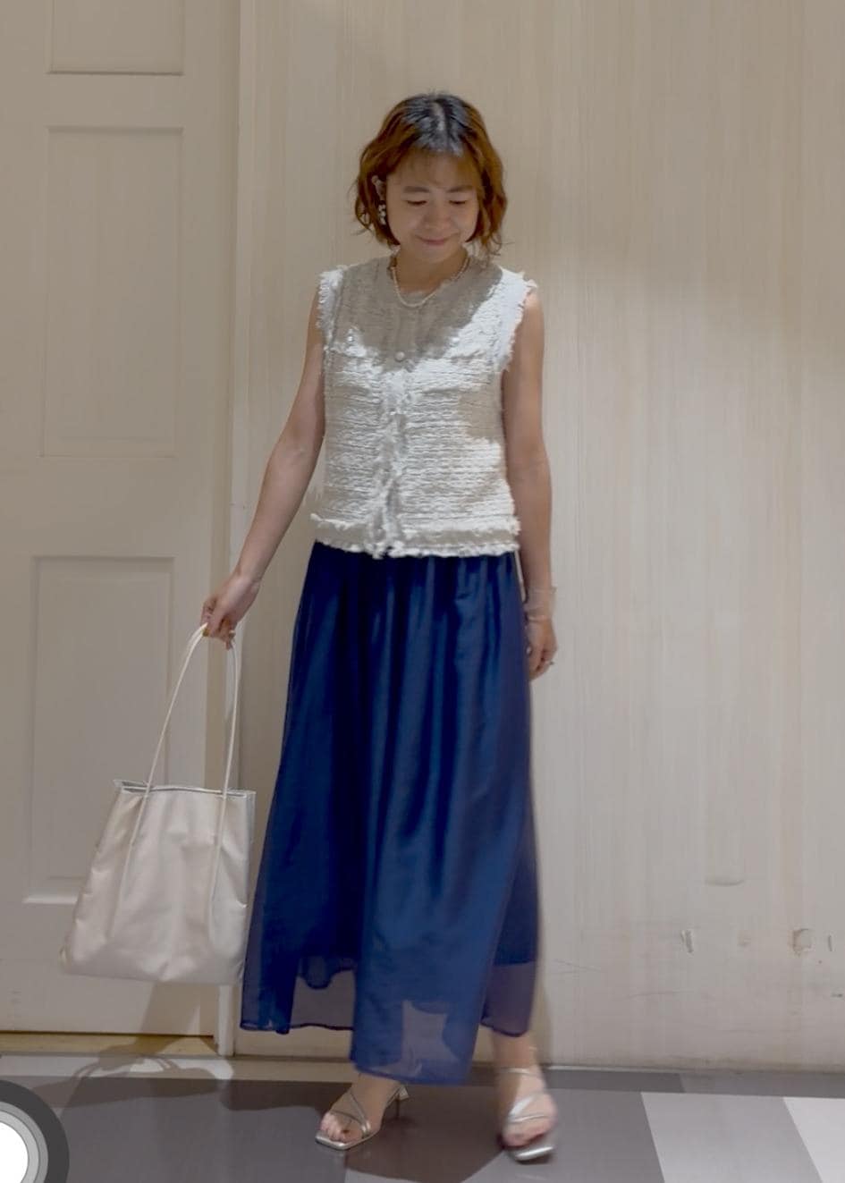 ROPE' PICNICのエアリーシアーギャザーロングスカートを使ったコーディネートを紹介します。｜Rakuten Fashion(楽天ファッション／旧楽天ブランドアベニュー)6028891