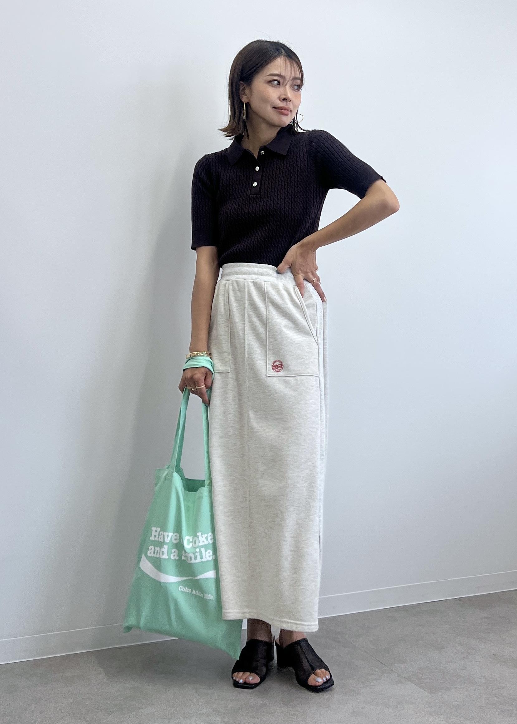 ROPE' PICNICのミニケーブルハーフスリーブニットポロシャツを使ったコーディネートを紹介します。｜Rakuten Fashion(楽天ファッション／旧楽天ブランドアベニュー)6028930