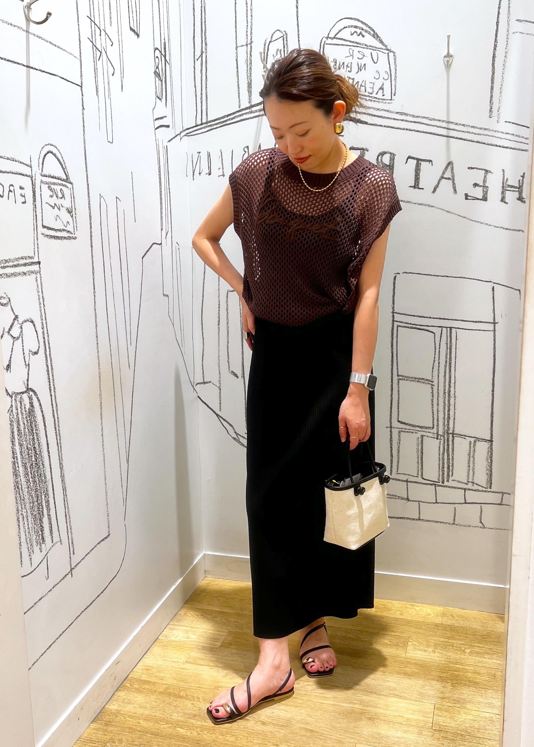 ROPE' PICNICのコード刺繍入りメッシュサマーニットを使ったコーディネートを紹介します。｜Rakuten Fashion(楽天ファッション／旧楽天ブランドアベニュー)6028899