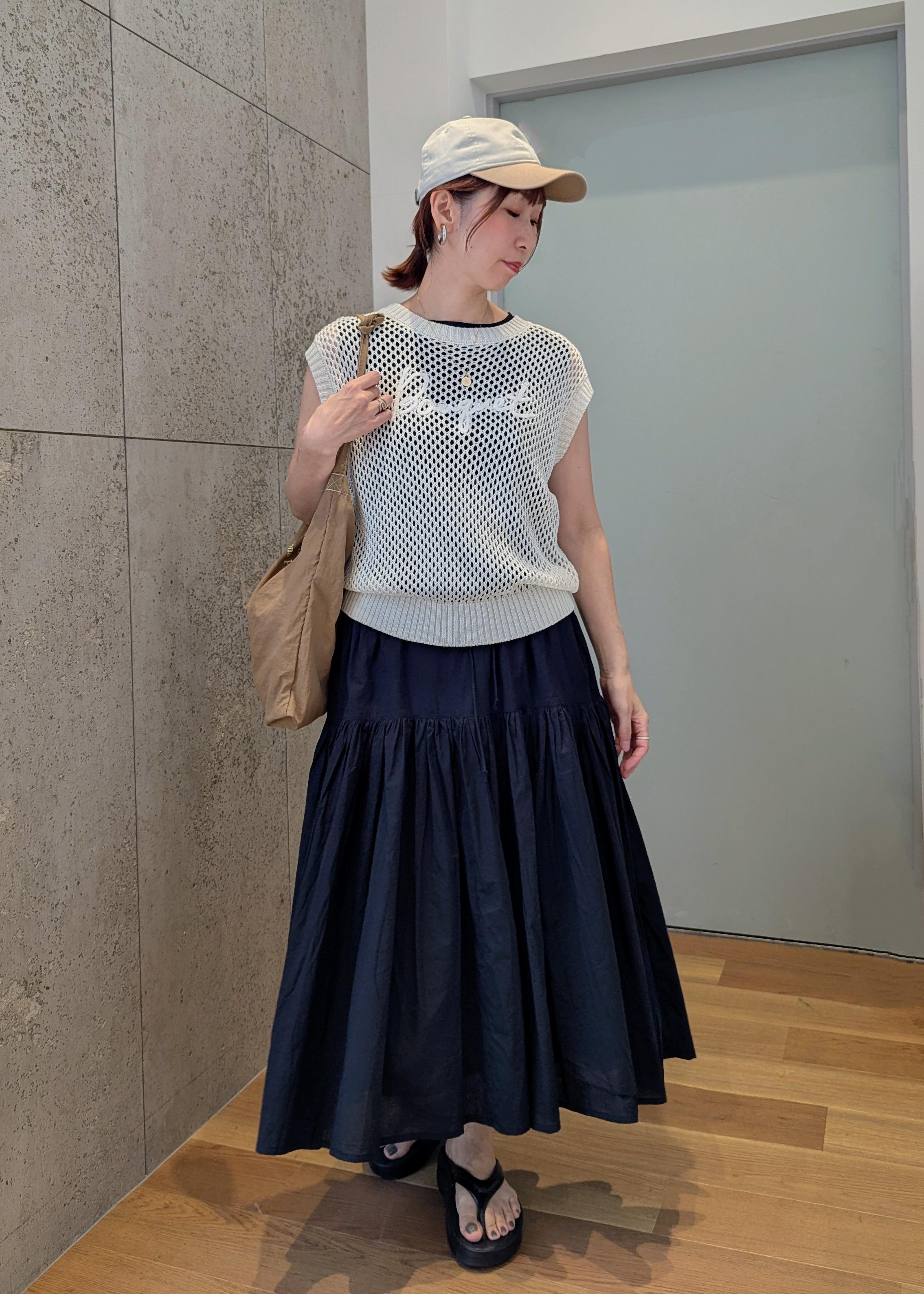 ROPE' PICNICのコード刺繍入りメッシュサマーニットを使ったコーディネートを紹介します。｜Rakuten Fashion(楽天ファッション／旧楽天ブランドアベニュー)6028969