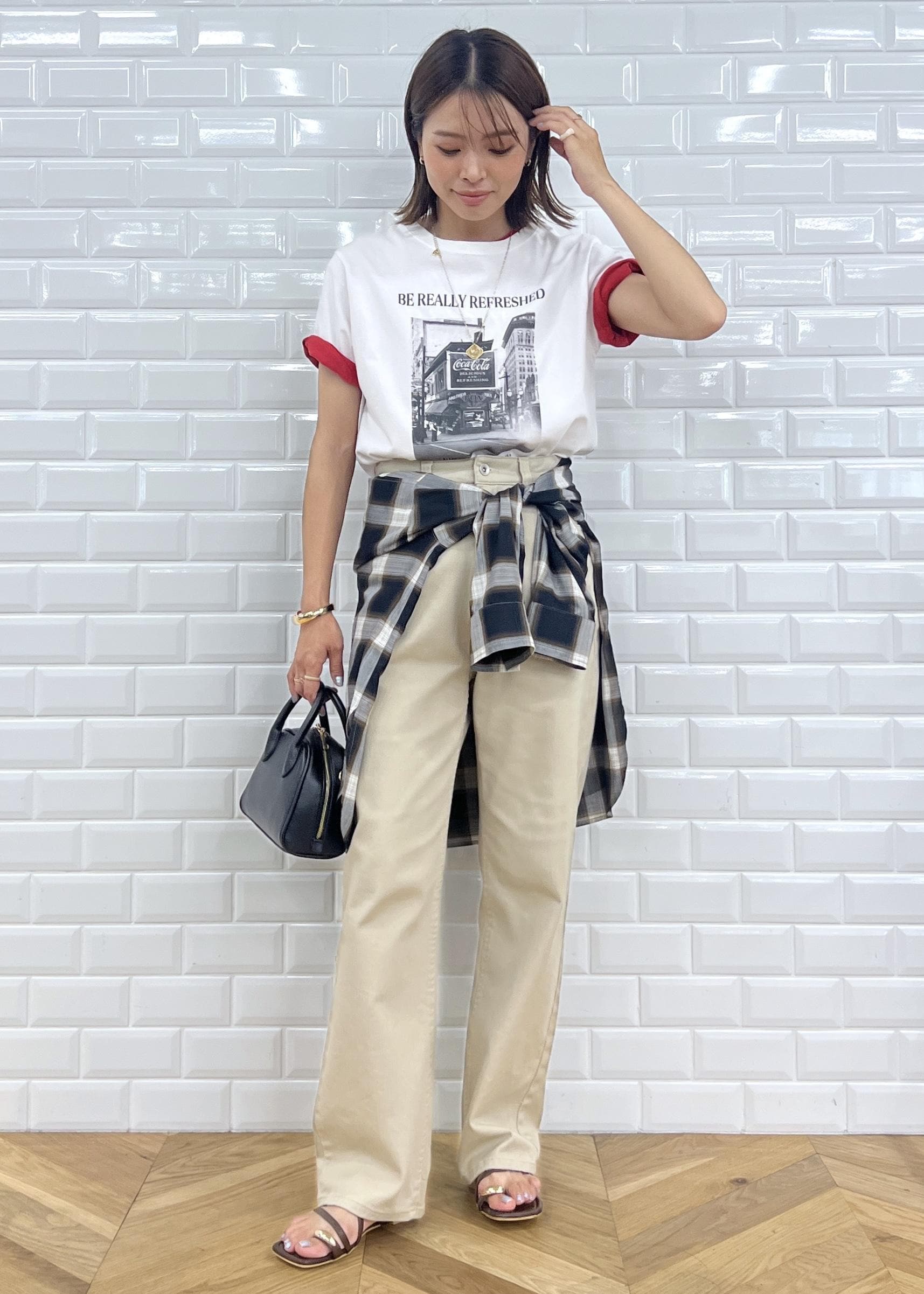 ROPE' PICNICの【UVカット・接触冷感・汗染み加工】フレンチロゴプリントTシャツを使ったコーディネートを紹介します。｜Rakuten Fashion(楽天ファッション／旧楽天ブランドアベニュー)6028970