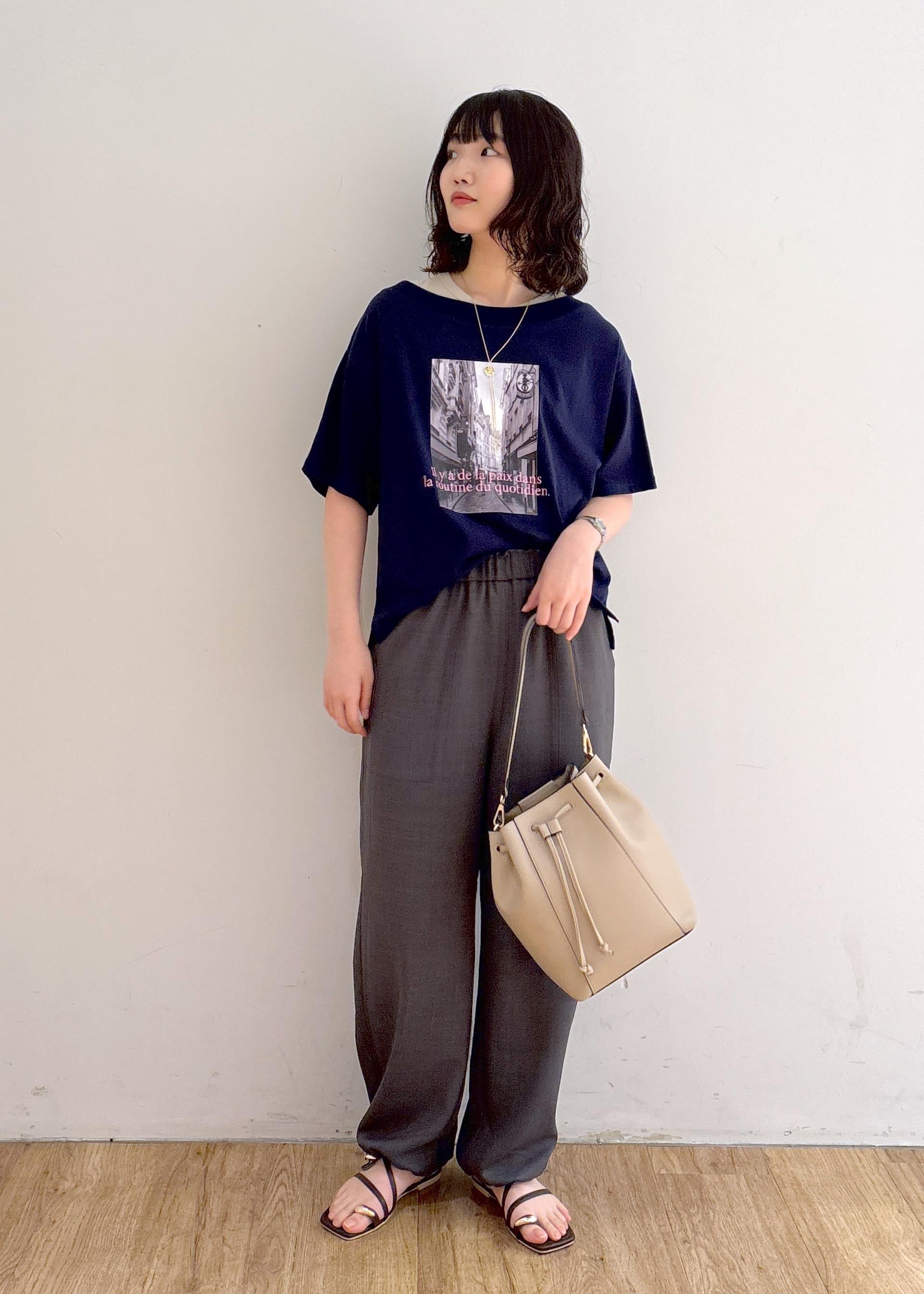 ROPE' PICNICのオフショルプリントハーフスリーブTシャツを使ったコーディネートを紹介します。｜Rakuten Fashion(楽天ファッション／旧楽天ブランドアベニュー)6028986