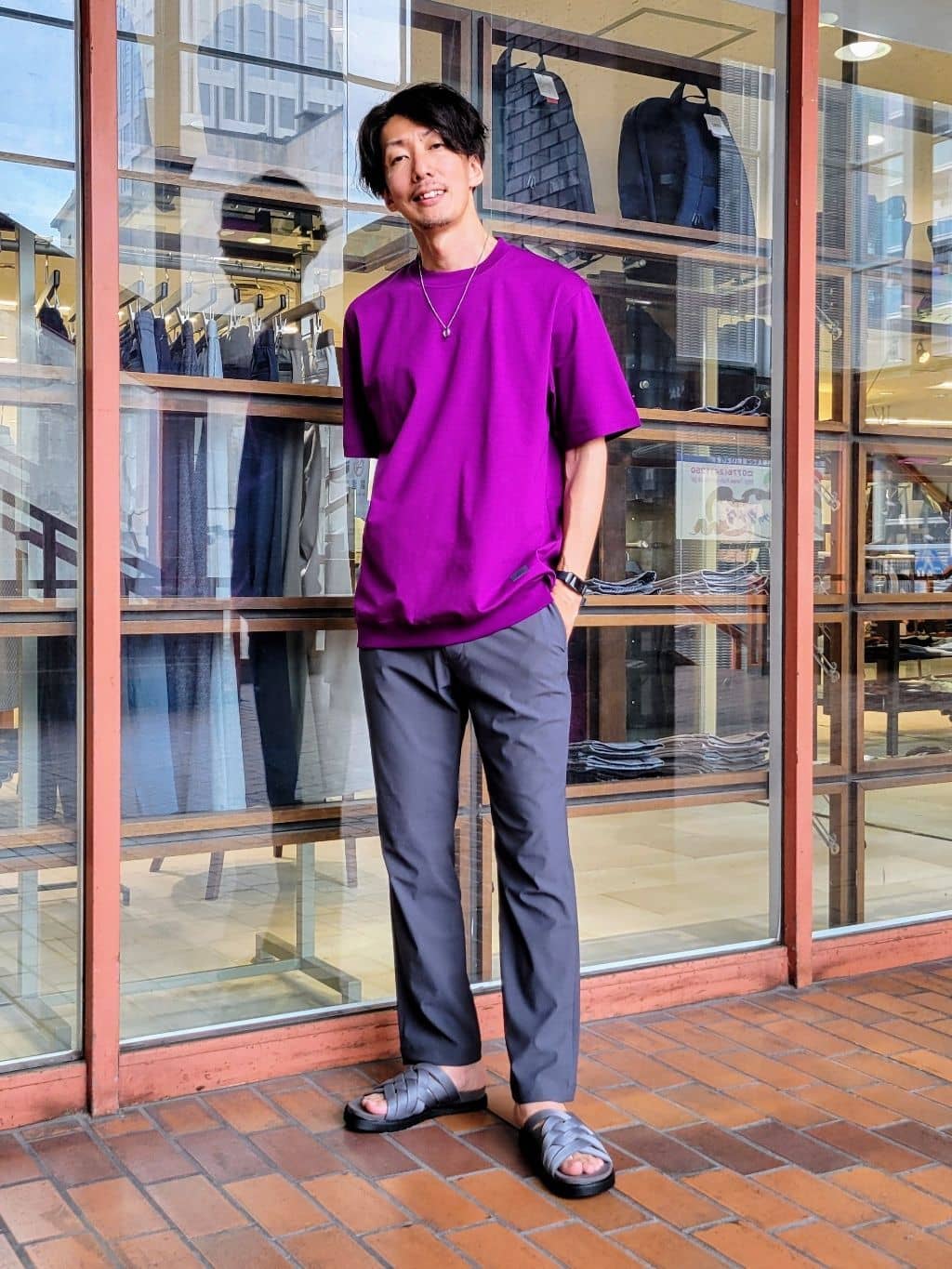 TAKEO KIKUCHIの【抗菌防臭/5サイズ展開】ハイゲージポンチ Tシャツを使ったコーディネートを紹介します。｜Rakuten Fashion(楽天ファッション／旧楽天ブランドアベニュー)5898881