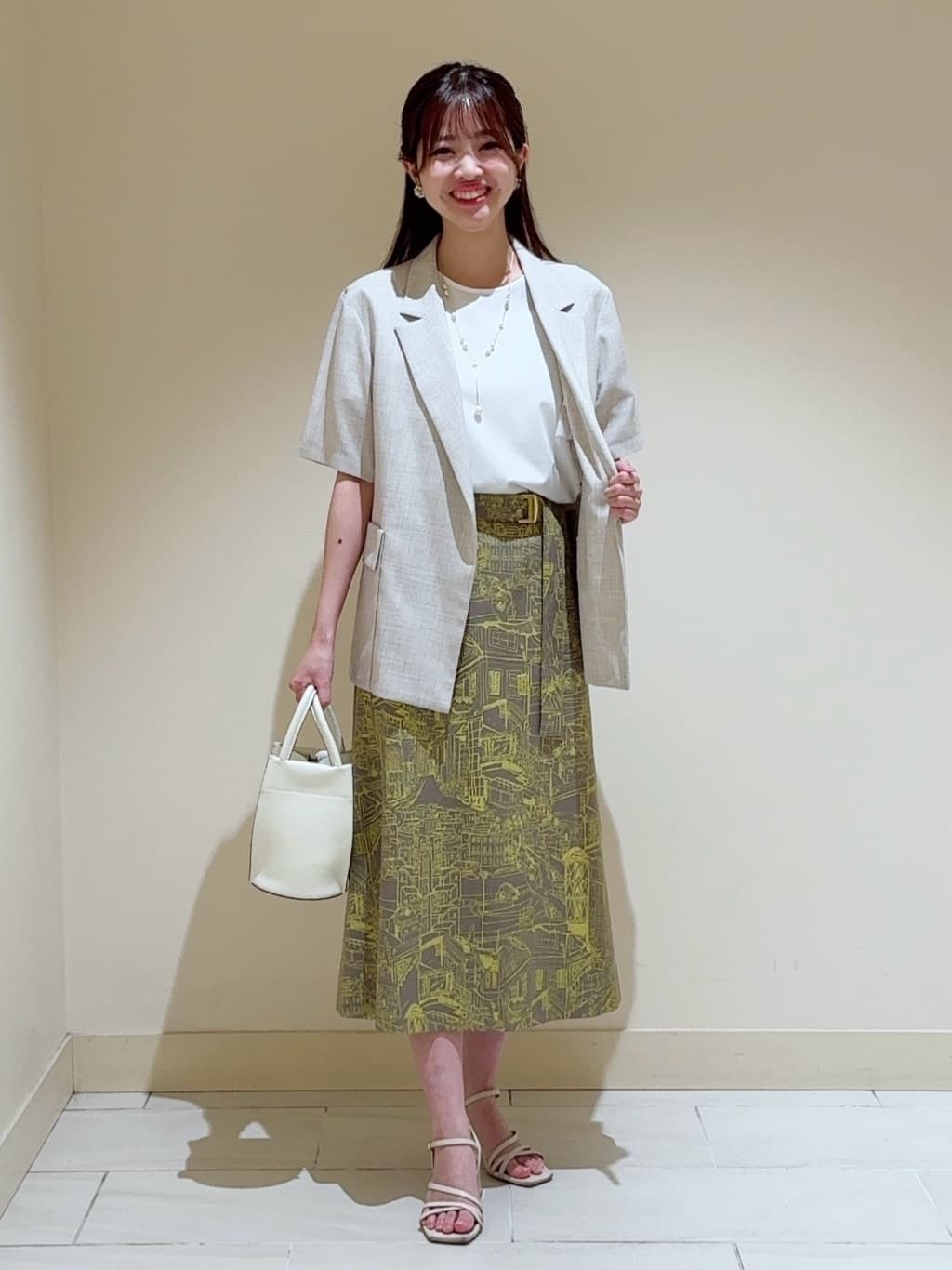 ANAYI | シティスケーププリントAライン スカート | Rakuten Fashion