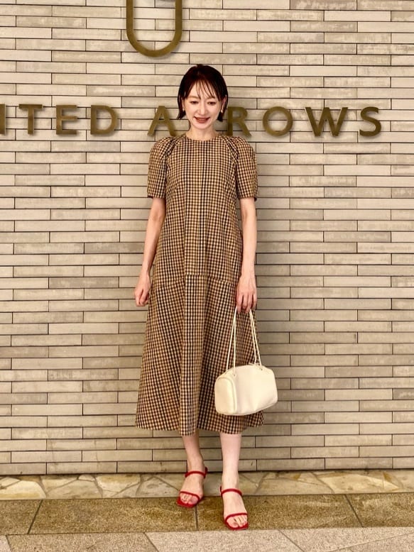 UNITED ARROWS LTD. OUTLET | パフスリーブ チェック ワンピース