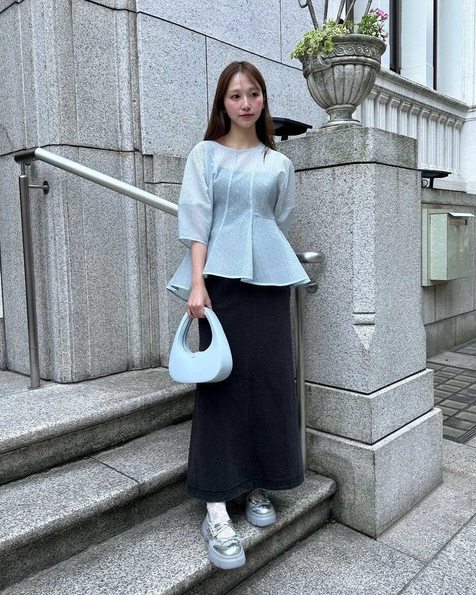 LE CIEL BLEU | オゾンウォッシュジャージースカート / Ozone Washed