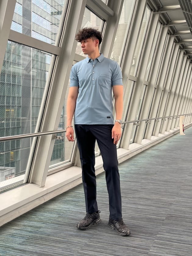 TAKEO KIKUCHIの【接触冷感/ONOFF】ビズ ポロシャツを使ったコーディネートを紹介します。｜Rakuten Fashion(楽天ファッション／旧楽天ブランドアベニュー)5914484