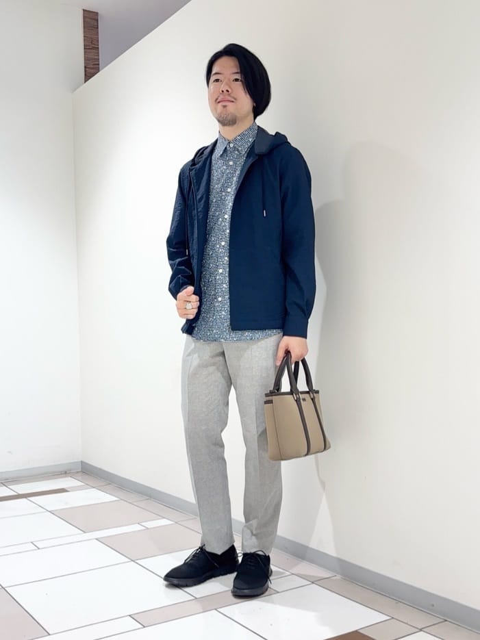 TAKEO KIKUCHIの【軽羽織】リップル プリント シャツパーカを使ったコーディネートを紹介します。｜Rakuten Fashion(楽天ファッション／旧楽天ブランドアベニュー)5914485