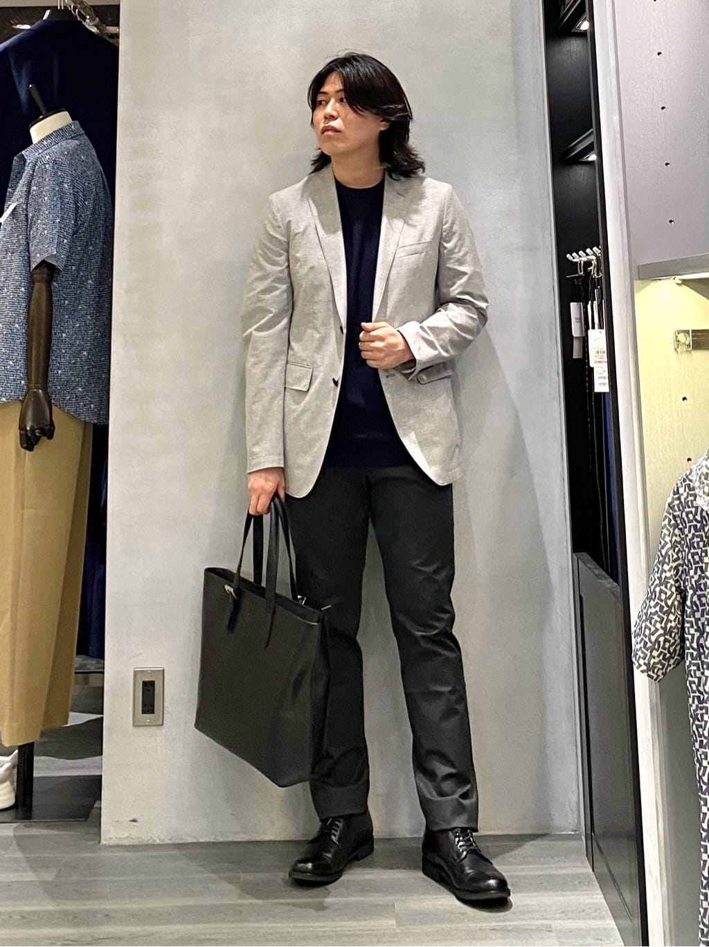 TAKEO KIKUCHIの【抗菌防臭】COOL DOTS(R)ドビープリント ジャケットを使ったコーディネートを紹介します。｜Rakuten Fashion(楽天ファッション／旧楽天ブランドアベニュー)5915125