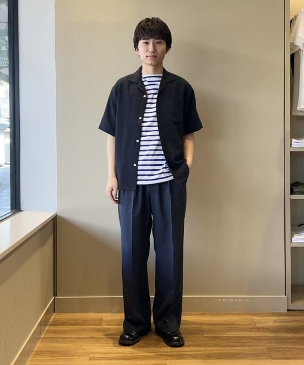 BEAMS HEARTのポリメランジ オープンカラーシャツ(吸水速乾)を使ったコーディネートを紹介します。｜Rakuten Fashion(楽天ファッション／旧楽天ブランドアベニュー)5915501