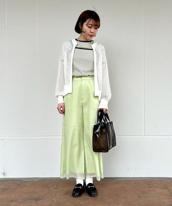 BEAMS HEARTのジップ メッシュニット カーディガンを使ったコーディネートを紹介します。｜Rakuten Fashion(楽天ファッション／旧楽天ブランドアベニュー)5915555