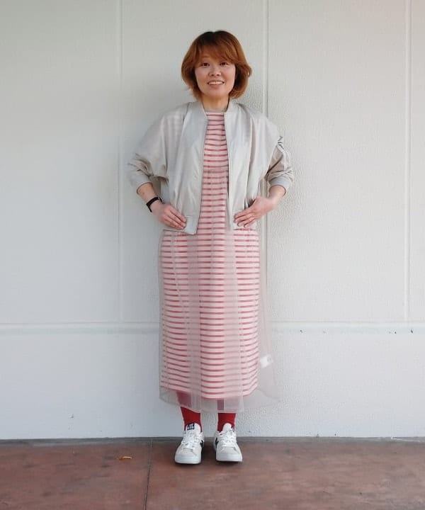 BEAMS HEARTのレイヤード ボーダーワンピース(セットアイテム)を使ったコーディネートを紹介します。｜Rakuten Fashion(楽天ファッション／旧楽天ブランドアベニュー)5915635