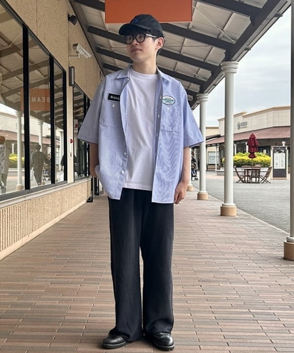 BEAMS HEARTのGMS ストライプ オックス ワークシャツを使ったコーディネートを紹介します。｜Rakuten Fashion(楽天ファッション／旧楽天ブランドアベニュー)5916533