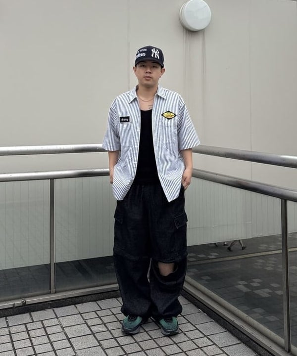 BEAMS HEARTのGMS ストライプ オックス ワークシャツを使ったコーディネートを紹介します。｜Rakuten Fashion(楽天ファッション／旧楽天ブランドアベニュー)5916576