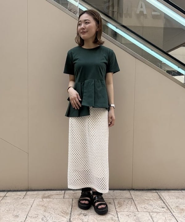 BEAMS HEARTの【洗濯機OK/デザインT/半袖/ゆったり】アシンメトリー 異素材プルオーバー 25SS デザイントップス Tシャツ カットソーを使ったコーディネートを紹介します。｜Rakuten Fashion(楽天ファッション／旧楽天ブランドアベニュー)5916459