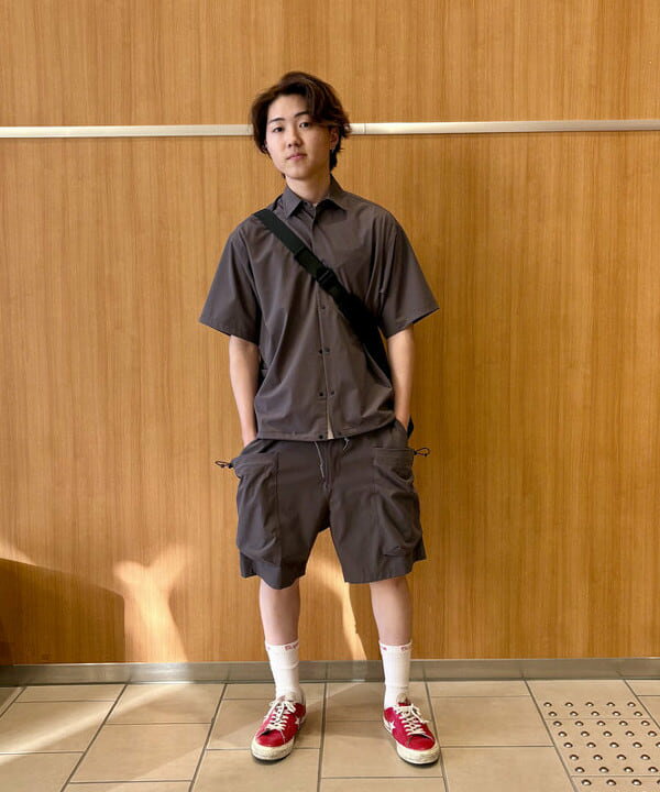 BEAMS OUTLET | ミニリップストップ メッシュポケット シャツ (吸水速