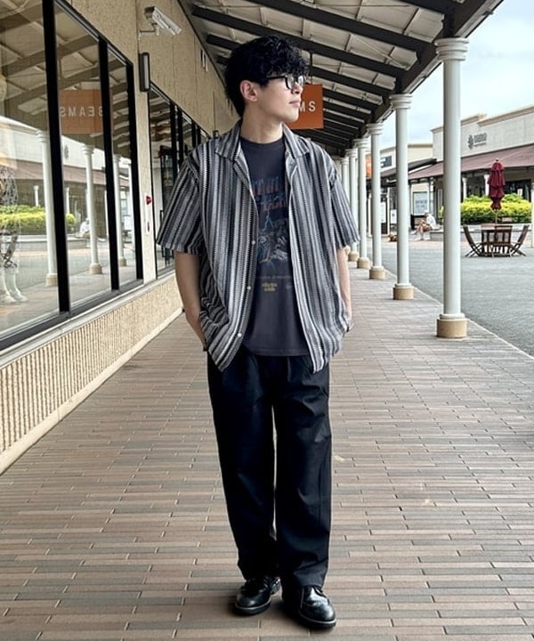 BEAMS HEARTのストライプ レース ショートスリーブシャツを使ったコーディネートを紹介します。｜Rakuten Fashion(楽天ファッション／旧楽天ブランドアベニュー)5917019