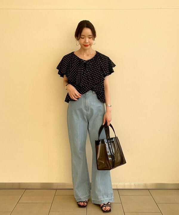 BEAMS HEARTのドットプリント フリル ブラウスを使ったコーディネートを紹介します。｜Rakuten Fashion(楽天ファッション／旧楽天ブランドアベニュー)5917298