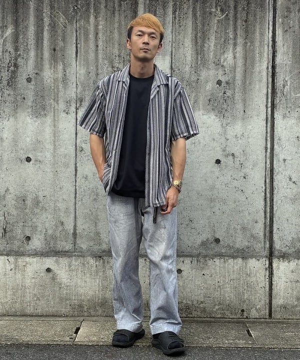 BEAMS HEARTのストライプ レース ショートスリーブシャツを使ったコーディネートを紹介します。｜Rakuten Fashion(楽天ファッション／旧楽天ブランドアベニュー)5917514