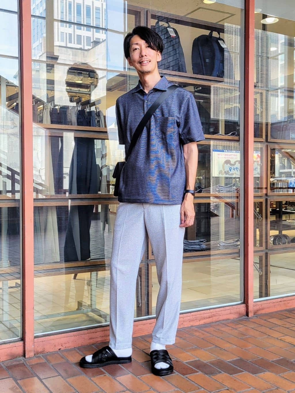 TAKEO KIKUCHIの【抗菌防臭/9色5サイズ展開】ハニカムメランジ ポロシャツを使ったコーディネートを紹介します。｜Rakuten Fashion(楽天ファッション／旧楽天ブランドアベニュー)5918473