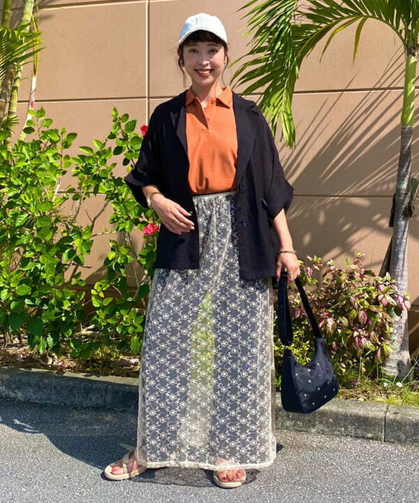 BEAMS HEARTの【洗濯機洗い可】ハシゴレース ポロシャツ 25SS 半袖 上品見え 鹿の子素材を使ったコーディネートを紹介します。｜Rakuten Fashion(楽天ファッション／旧楽天ブランドアベニュー)5918453