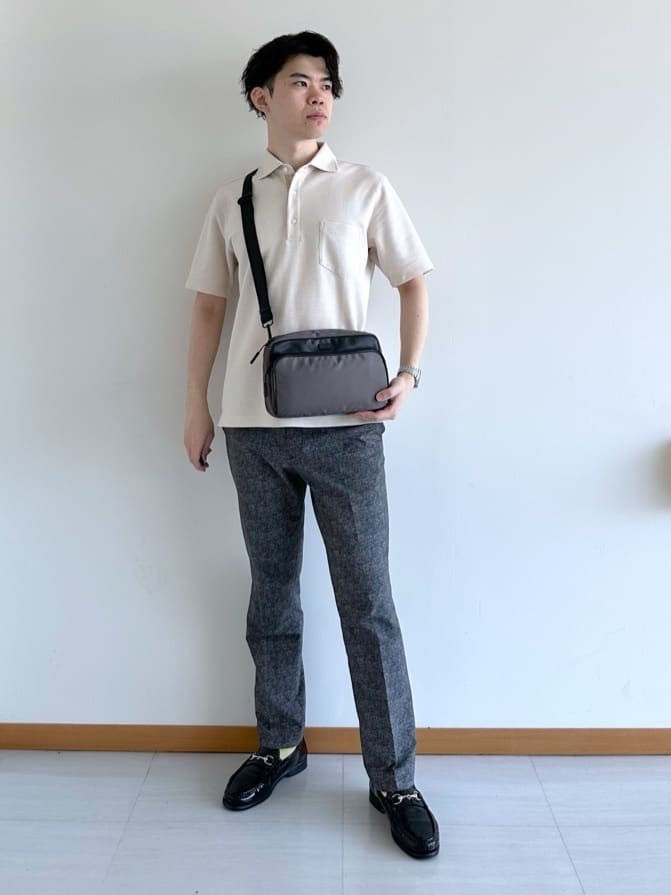 TAKEO KIKUCHIの【抗菌防臭/9色5サイズ展開】ハニカムメランジ ポロシャツを使ったコーディネートを紹介します。｜Rakuten Fashion(楽天ファッション／旧楽天ブランドアベニュー)5929601