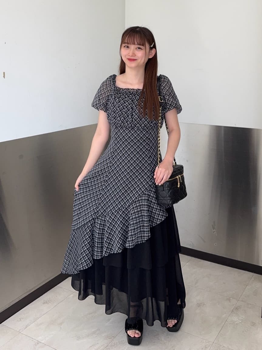 NICE CLAUP イレヘムティアードロングワンピース ナイスクラップ イレ