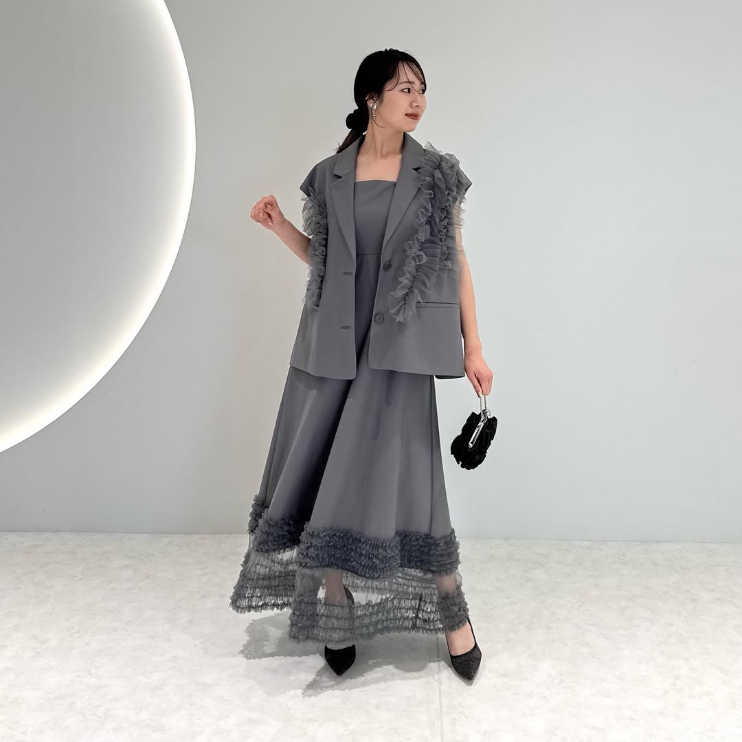 Leja | LEJA-チュールフリルセットアップドレス 結婚式 レディース