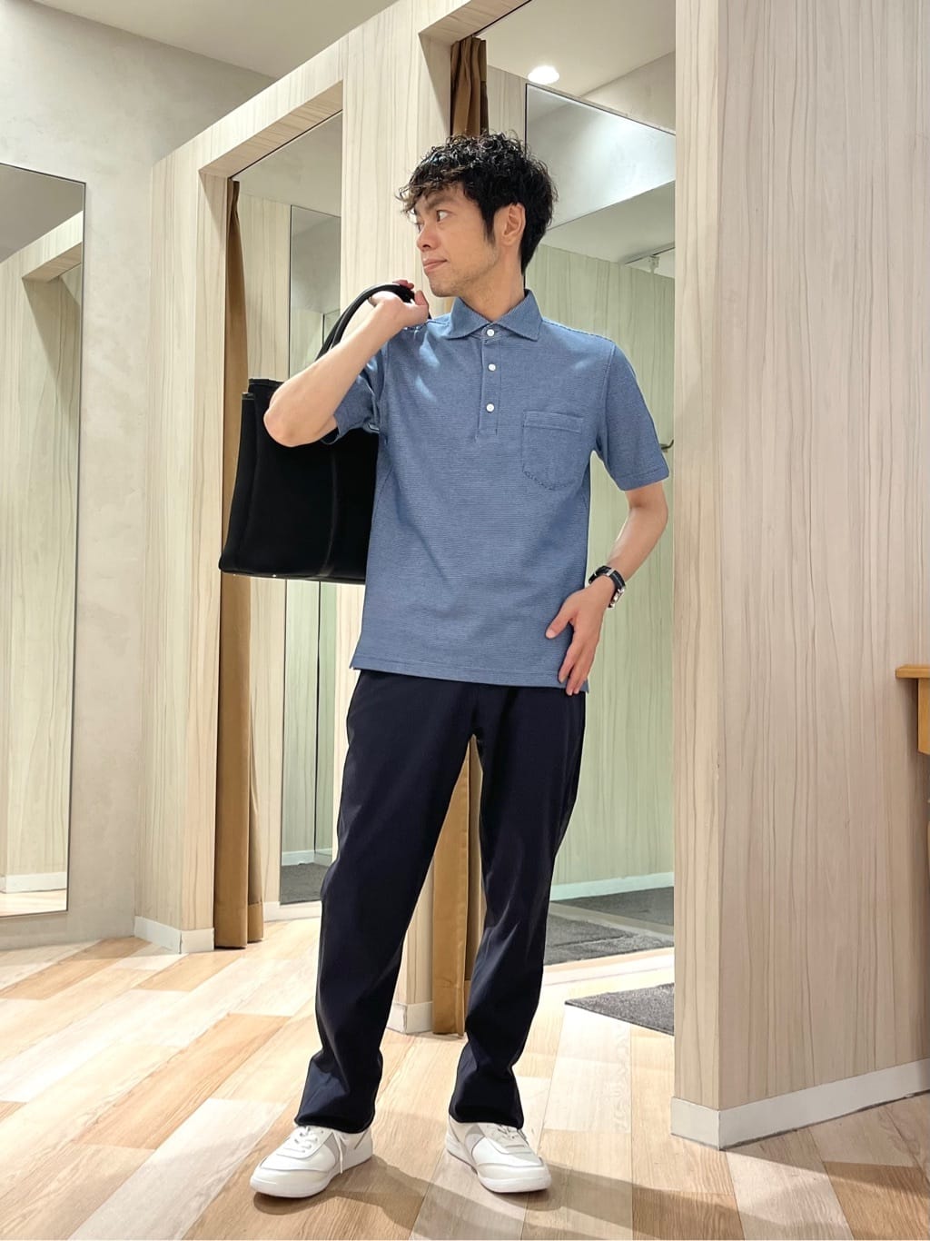 TAKEO KIKUCHIの【抗菌防臭/9色5サイズ展開】ハニカムメランジ ポロシャツを使ったコーディネートを紹介します。｜Rakuten Fashion(楽天ファッション／旧楽天ブランドアベニュー)5934664