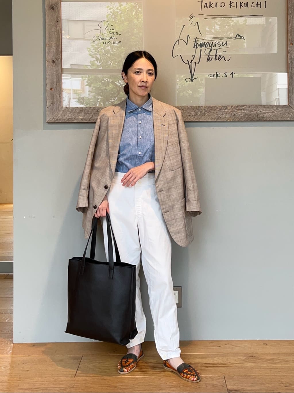 TAKEO KIKUCHIのハイブリッド リネン 7分袖 シャツを使ったコーディネートを紹介します。｜Rakuten Fashion(楽天ファッション／旧楽天ブランドアベニュー)5935771