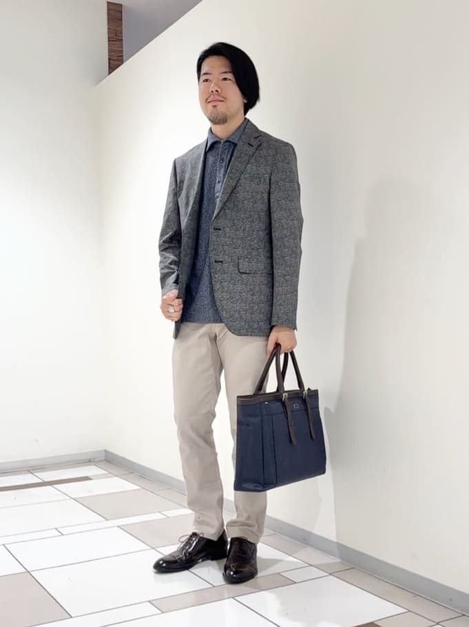 TAKEO KIKUCHIの【抗菌防臭】COOL DOTS(R)ドビープリント ジャケットを使ったコーディネートを紹介します。｜Rakuten Fashion(楽天ファッション／旧楽天ブランドアベニュー)5943725
