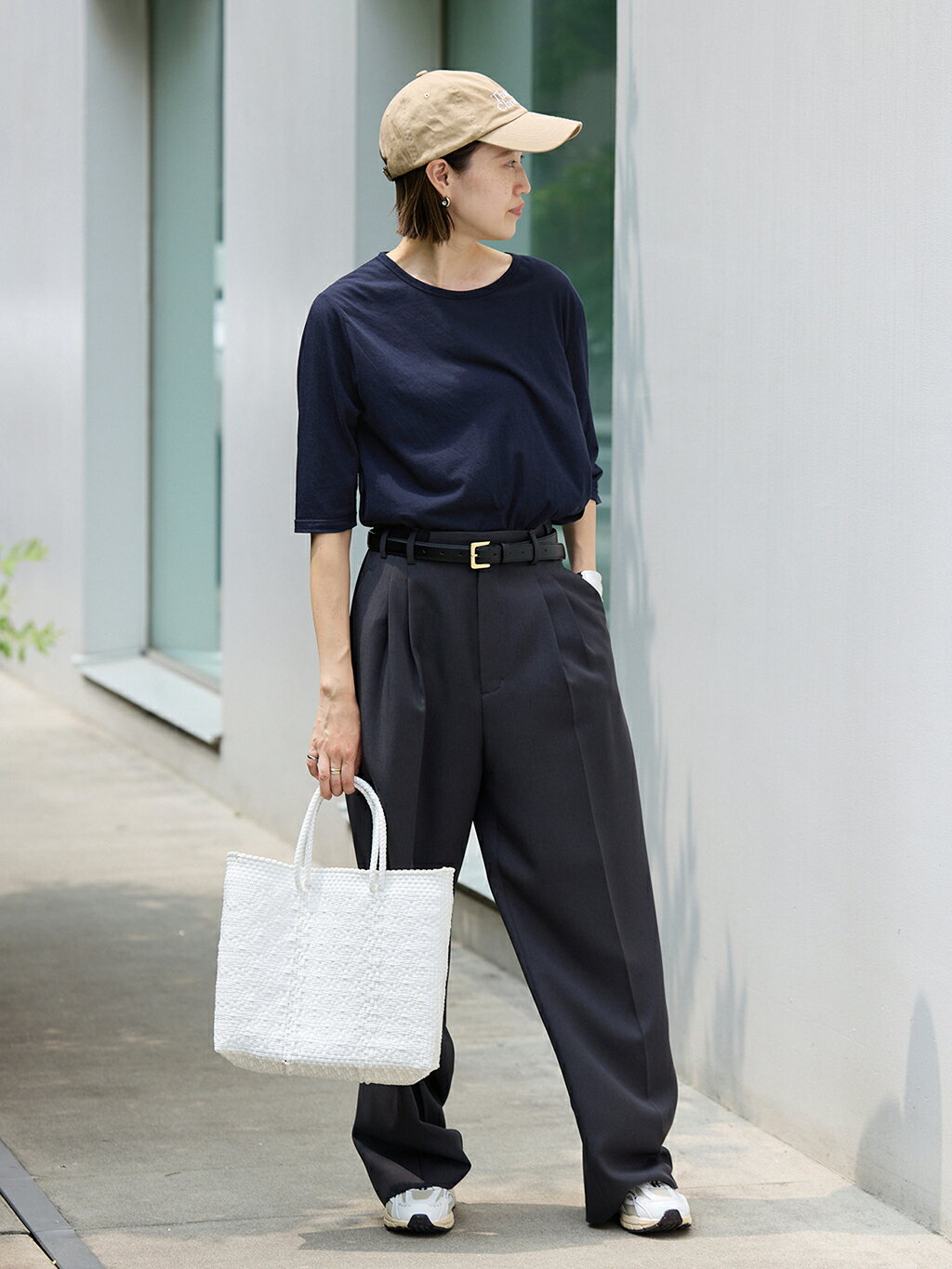 SLOBE IENAの《2枚セット》ナローサロペット*TEEセットを使った