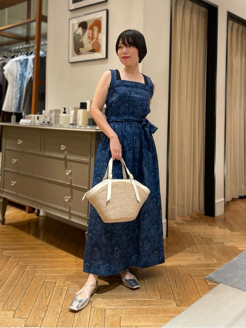 TOMORROWLAND | リネンプリント エプロンワンピース | Rakuten Fashion