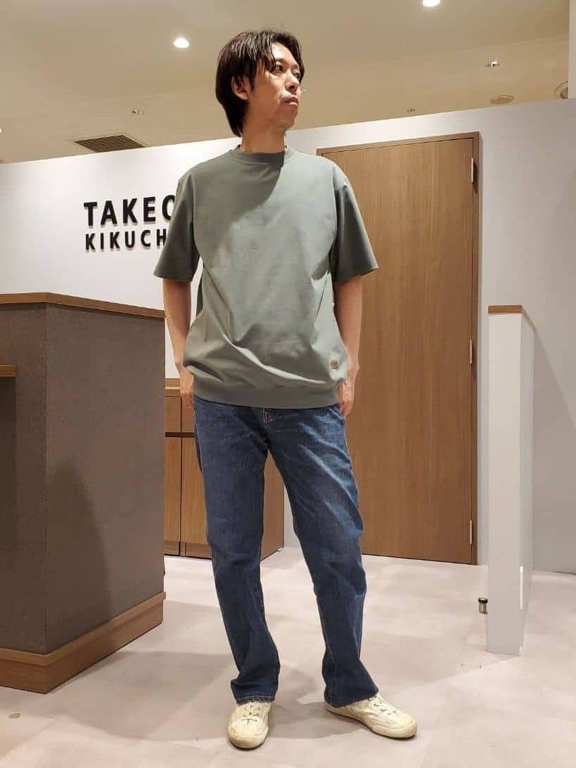 TAKEO KIKUCHIの【抗菌防臭/5サイズ展開】ハイゲージポンチ Tシャツを使ったコーディネートを紹介します。｜Rakuten Fashion(楽天ファッション／旧楽天ブランドアベニュー)5952330