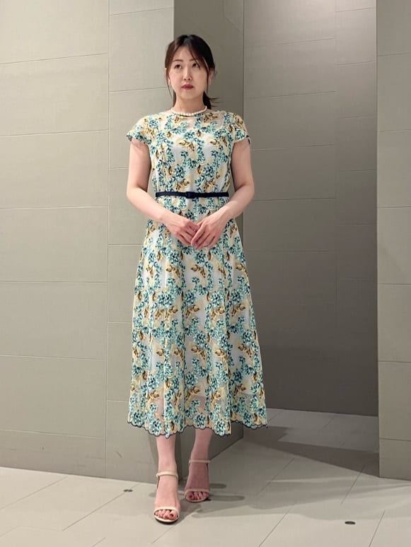 ANAYI | フラワーチュールボートネックワンピース | Rakuten Fashion