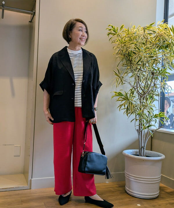 BEAMS HEARTのフレンチスリーブ ジャケット 半袖ジャケット レディースを使ったコーディネートを紹介します。｜Rakuten Fashion(楽天ファッション／旧楽天ブランドアベニュー)5960764