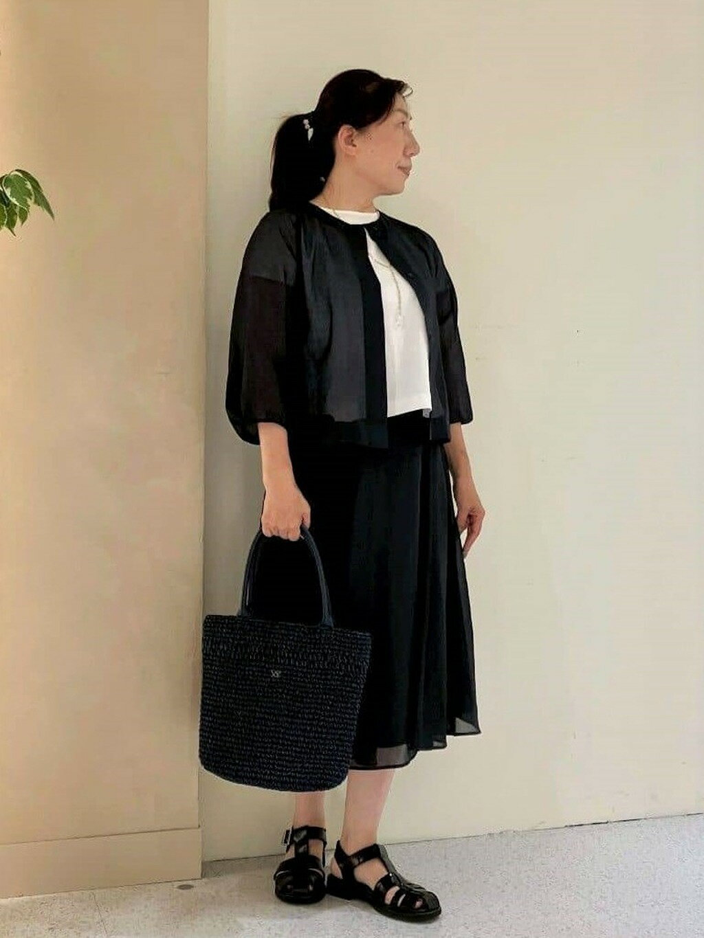 AMACAのポリエステルオーガンジーブルゾンを使ったコーディネートを紹介します。｜Rakuten Fashion(楽天ファッション／旧楽天ブランドアベニュー)5962202
