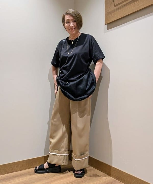 BEAMS HEARTの【洗濯機洗い可】異素材 ドロスト プルオーバー 25SS 半袖 トップス ドローコードを使ったコーディネートを紹介します。｜Rakuten Fashion(楽天ファッション／旧楽天ブランドアベニュー)5966945