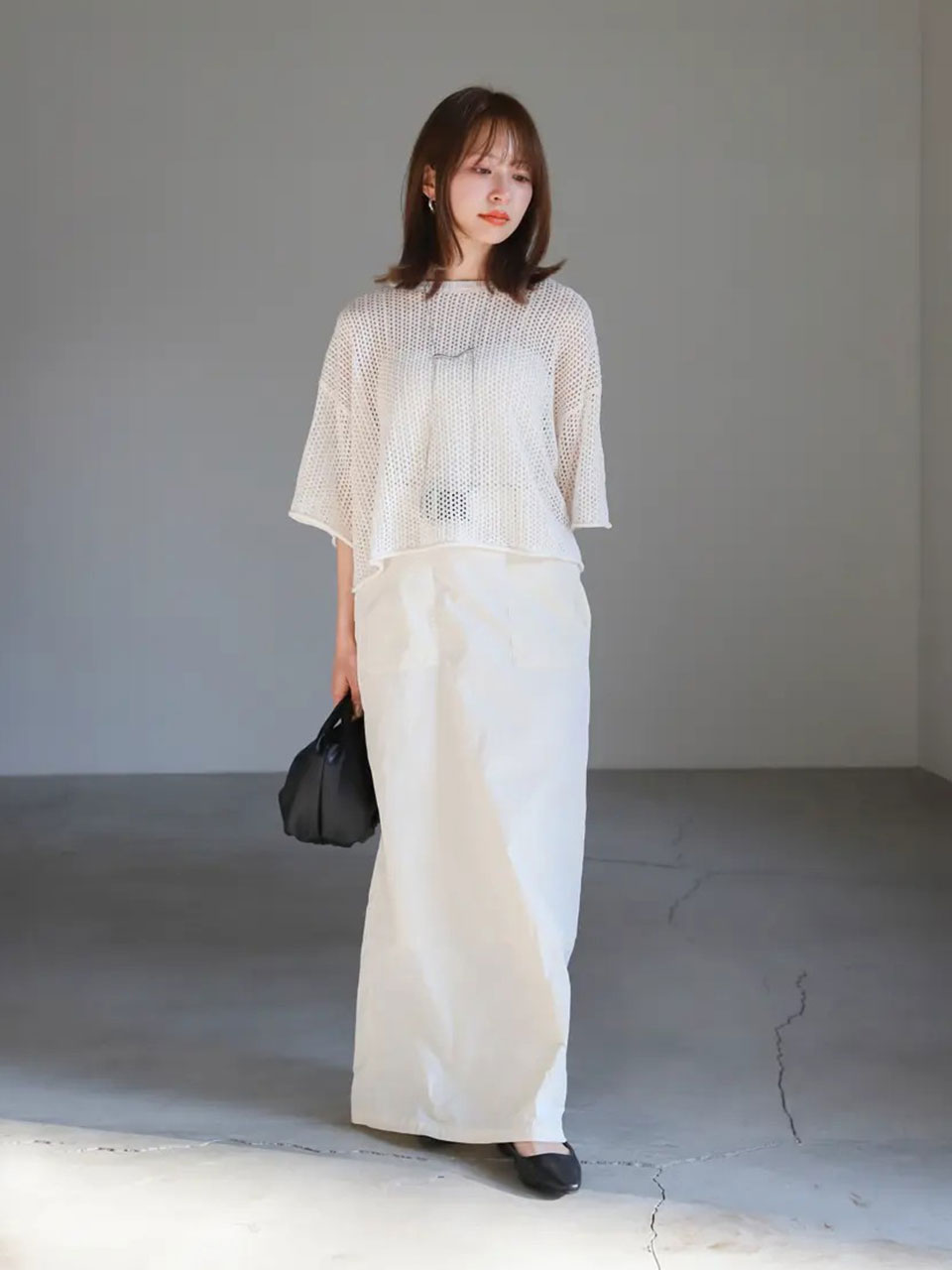 SELECT MOCA | リネンタッチメッシュニットトップス | Rakuten Fashion