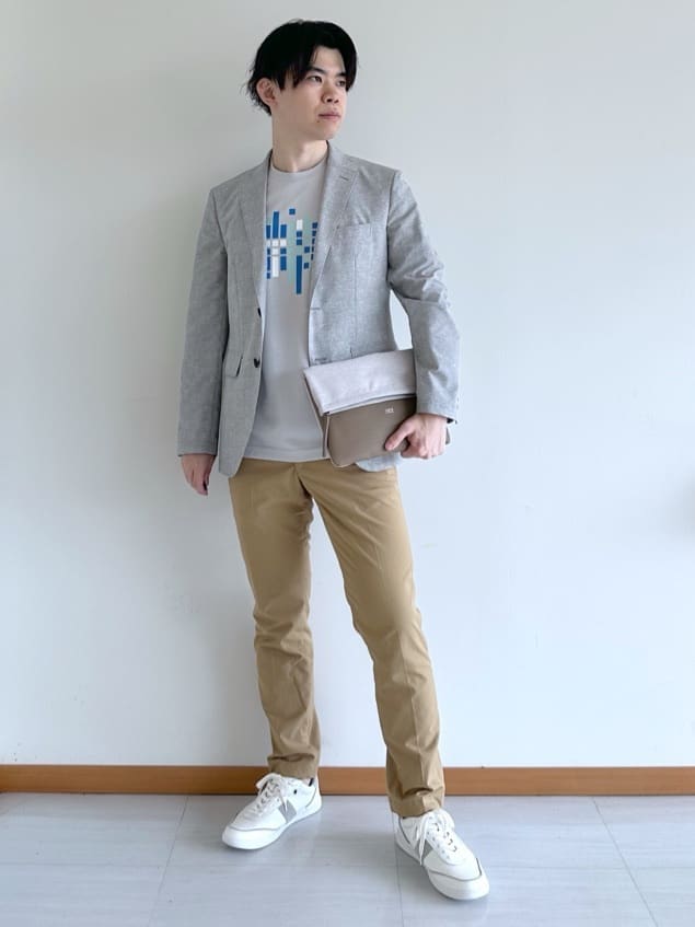 TAKEO KIKUCHIの【抗菌防臭】COOL DOTS(R)ドビープリント ジャケットを使ったコーディネートを紹介します。｜Rakuten Fashion(楽天ファッション／旧楽天ブランドアベニュー)5972097