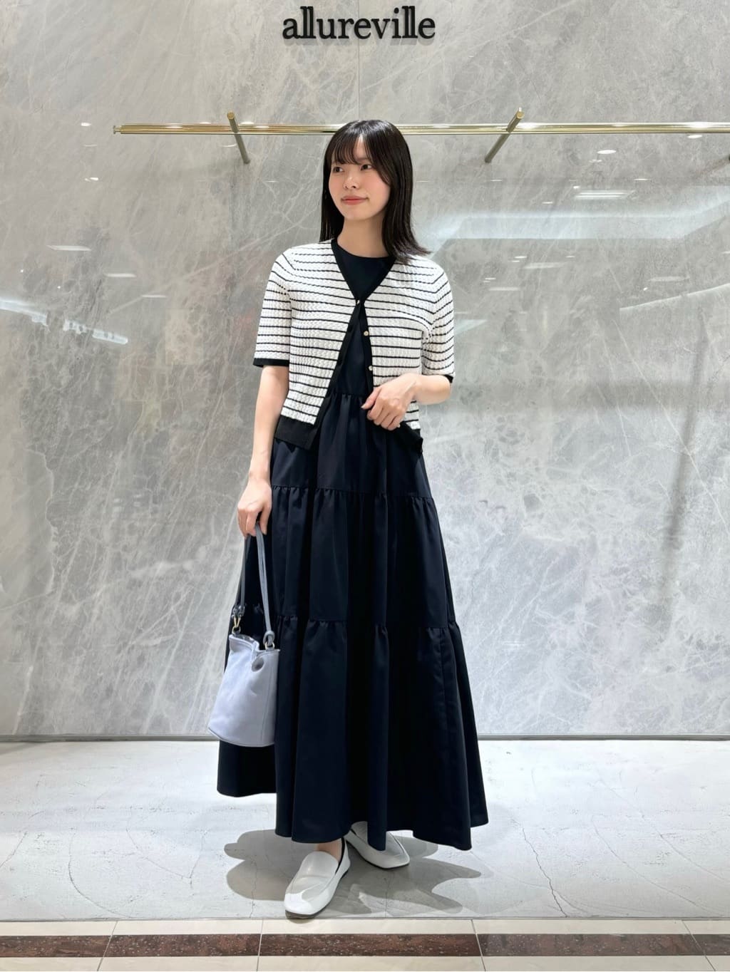 allureville | タイプライターティアードワンピース | Rakuten Fashion