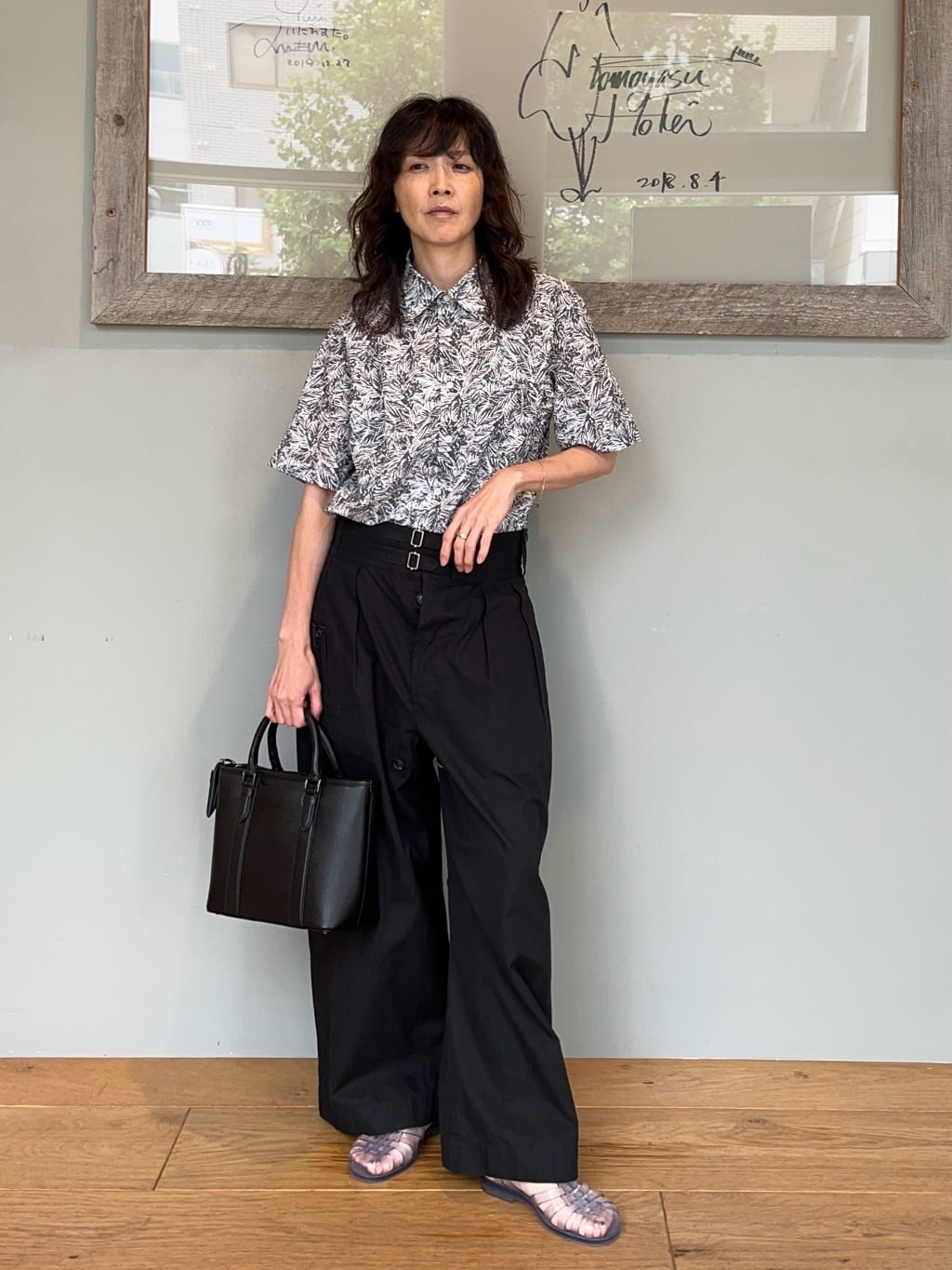 TAKEO KIKUCHIの【無地・チェック・ボタニカル柄】リップル シャツを使ったコーディネートを紹介します。｜Rakuten Fashion(楽天ファッション／旧楽天ブランドアベニュー)5974226