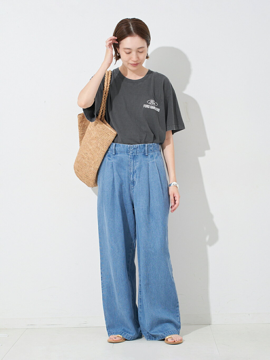 SLOBE IENA | 《4サイズ展開/追加4》LEDENIM TUCK TROUSERデニム