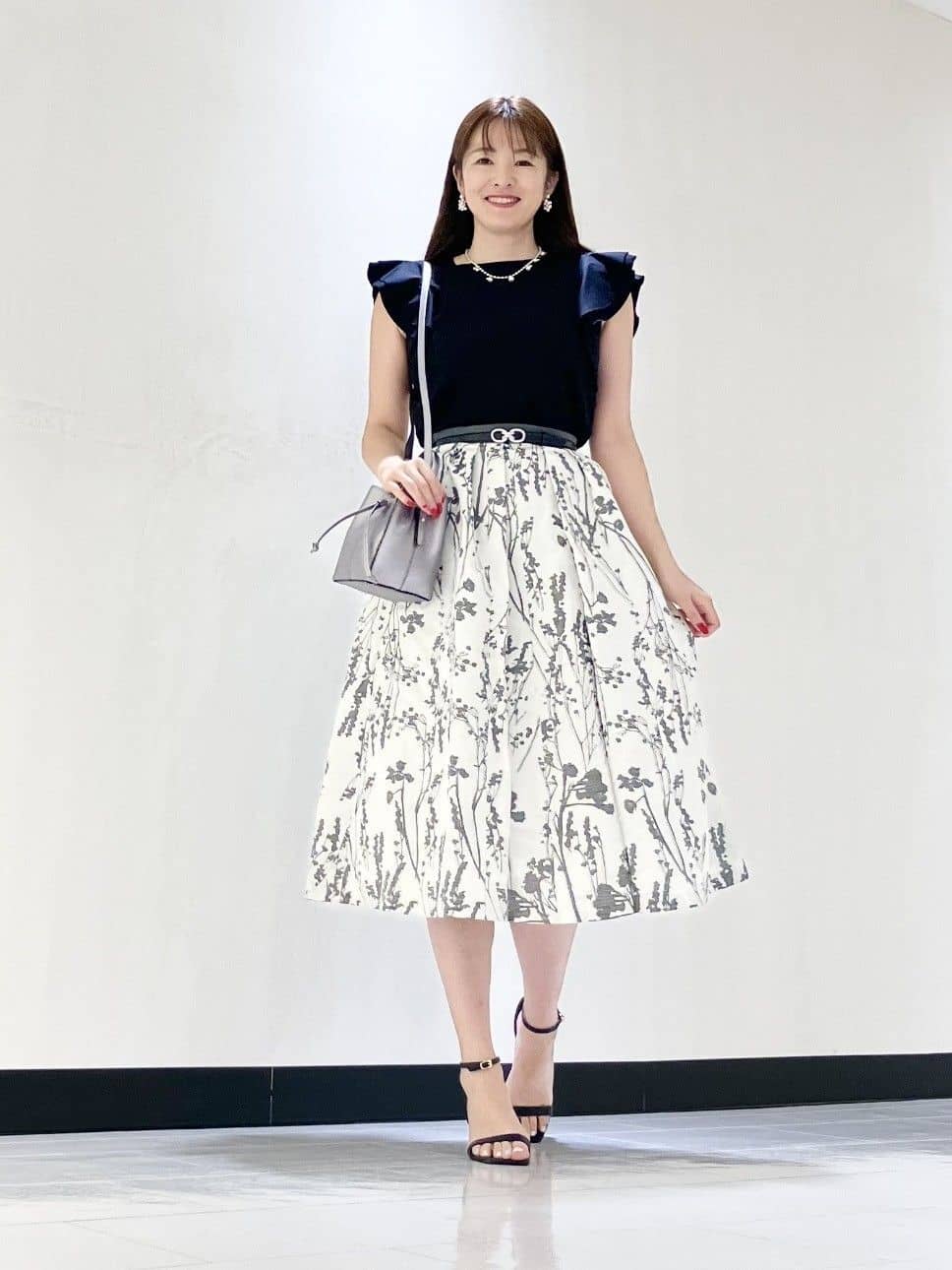 ANAYI | シルエットフラワージャガードタックスカート | Rakuten
