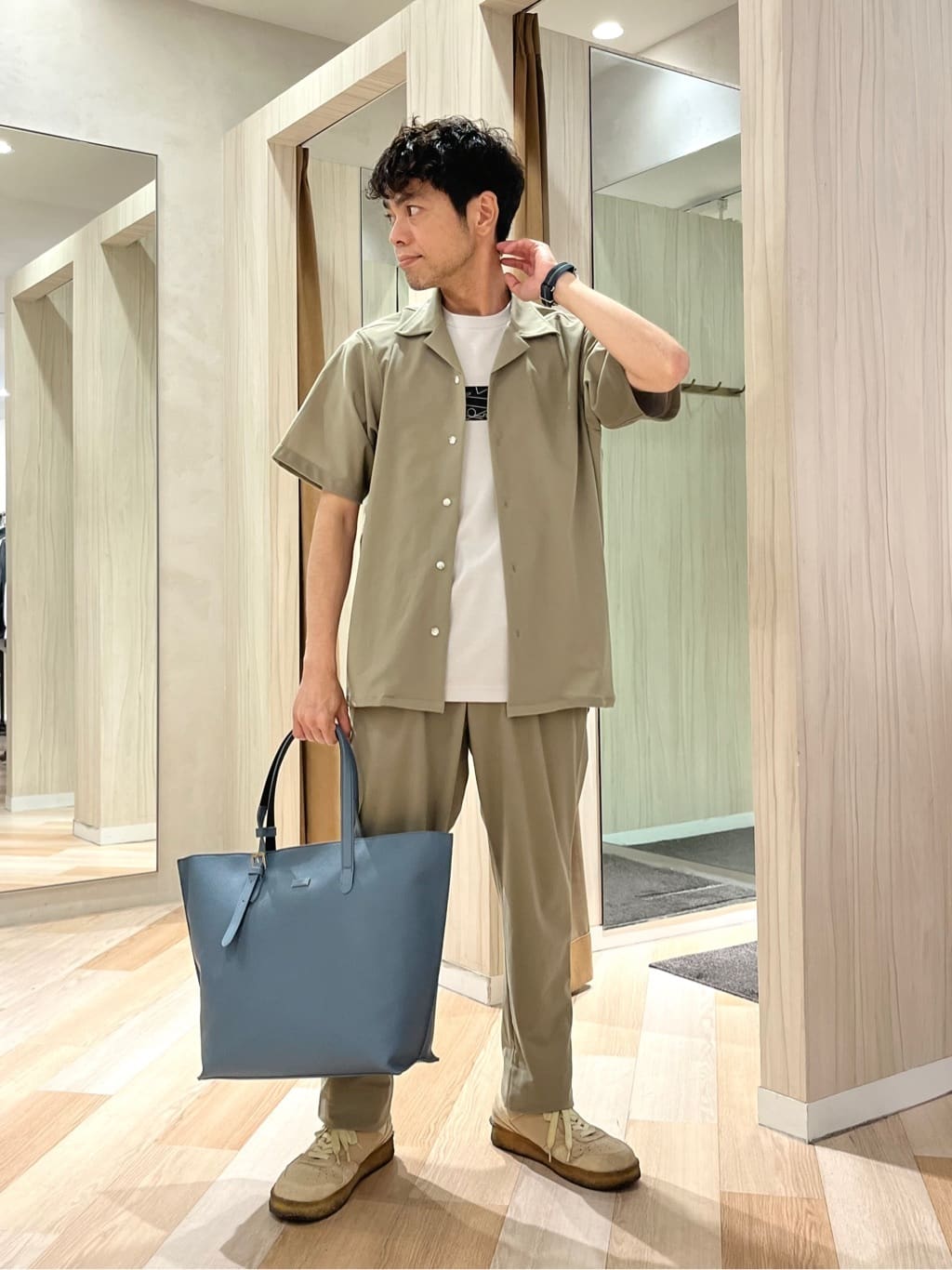 TAKEO KIKUCHIの【COOL CITY WEAR】エアートール オープンカラーシャツ /接触冷感・通気性を使ったコーディネートを紹介します。｜Rakuten Fashion(楽天ファッション／旧楽天ブランドアベニュー)5977762