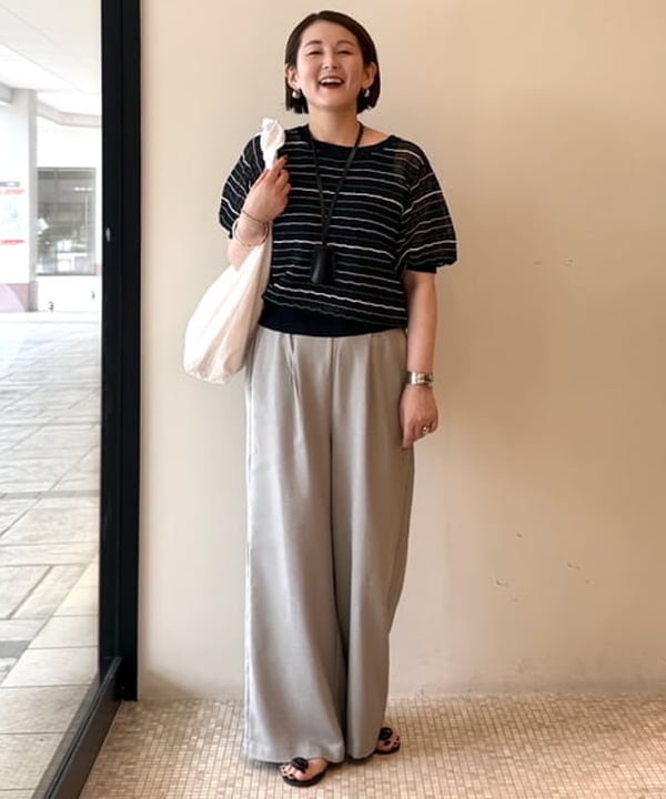 BEAMS HEARTのシアー ボーダー ニットを使ったコーディネートを紹介します。｜Rakuten Fashion(楽天ファッション／旧楽天ブランドアベニュー)5985577