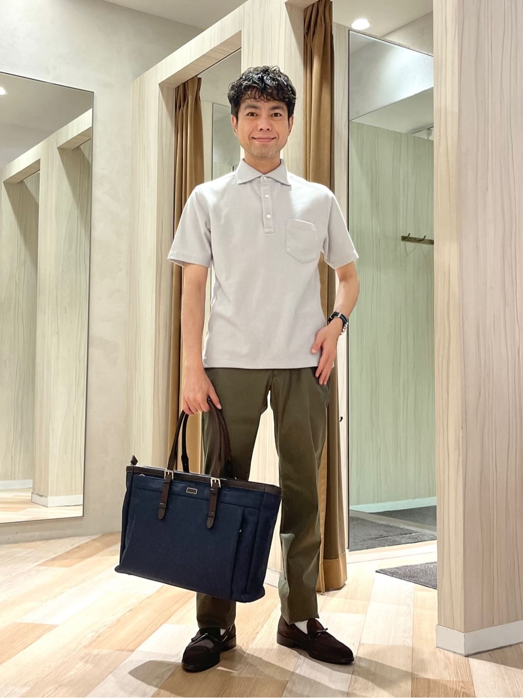 TAKEO KIKUCHIの【尾州織】メランジメッシュ ポロシャツを使ったコーディネートを紹介します。｜Rakuten Fashion(楽天ファッション／旧楽天ブランドアベニュー)5985995